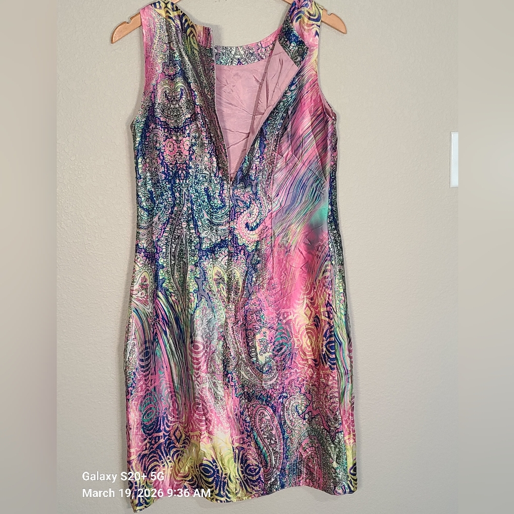 Multicolor Paisley Dress 100%silk - Picture 7 of 7